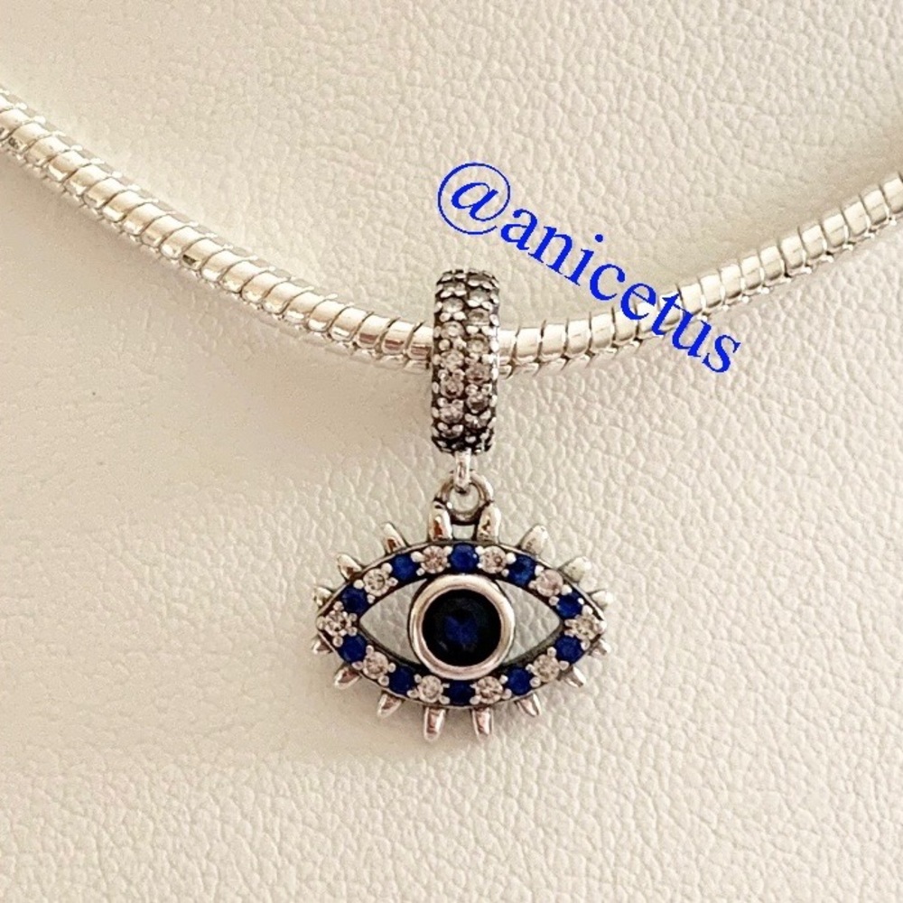 NWOT Evil Eye Necklace With CZ 925 Sterling Silver / 16” 3mm Chain